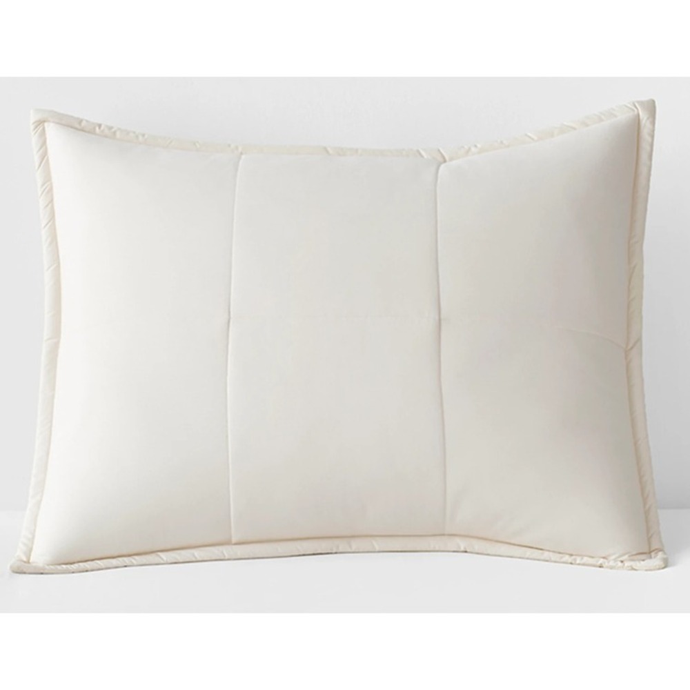The Company Store LaCrosse Quilted Pillow Sham Ivory Standard 11187-STD-IVORY